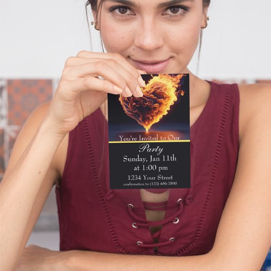 夜に点火:炎の火のパーティー! 招待状
