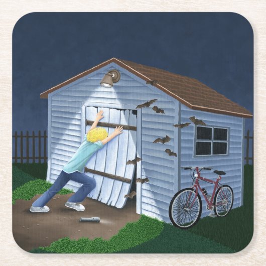 夜に起こること スクエアペーパーコースター (正面)