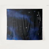 夜に輝く星がぶら下がっている タペストリー (正面(横))