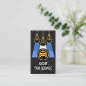 夜に輝く電球のタクシーサービス 名刺 (スタンド正面)