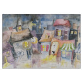 夜のいなか町の カッティングボード (正面)