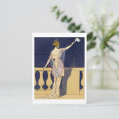 夜のお別れ、デザインの夕べのドレスで ポストカード (スタンド正面)