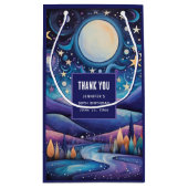 夜のお洒落大月の風景ありがとう スモールペーパーバッグ (裏面)
