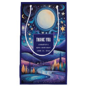 夜のお洒落大月の風景ありがとう スモールペーパーバッグ (正面)