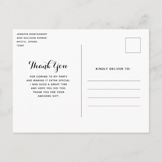 夜のお洒落大月の風景ありがとう ポストカード (裏面)