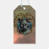 夜のように黒いエジプトの神秘的な猫、 ギフトタグ (裏面)