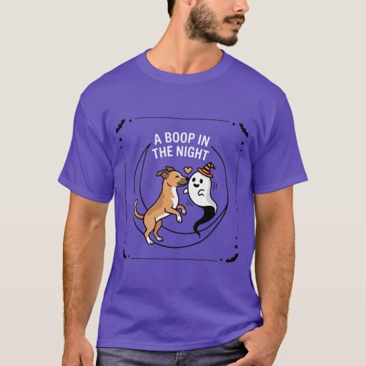 夜のわんこにぶぽっ Tシャツ (正面)