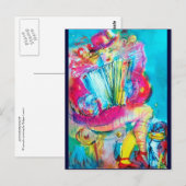 夜のアクーディオン奏者 水彩画 ポストカード (正面/裏面)