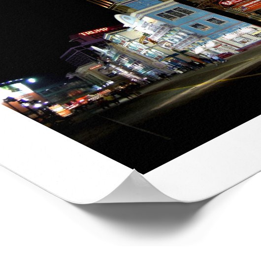 夜のアトランティックシティーでのボードウォーク ポスター (角)