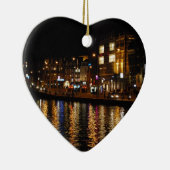 夜のアムステルダムの運河 セラミックオーナメント (右)