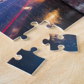 夜のアムステルダム運河 ジグソーパズル (側面)