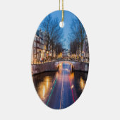 夜のアムステルダム運河 セラミックオーナメント (右)