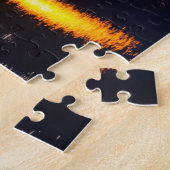 夜のアムステルダム都市運河の家 ジグソーパズル (側面)