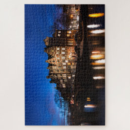 夜のアムステルダム都市運河の家 ジグソーパズル