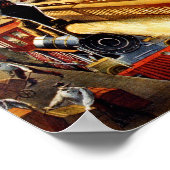 夜のアメリカの鉄道ジャンクション ポスター (角)