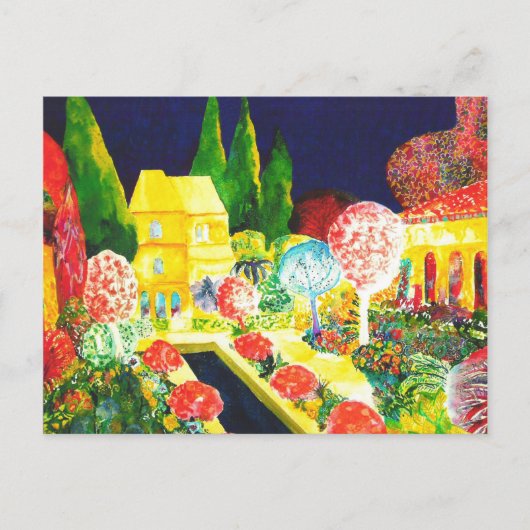 夜のアルハンブラ。 ポストカード (正面)