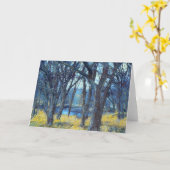 夜のアートファンタジーフォレストアートノートカード カード (黄色い花)