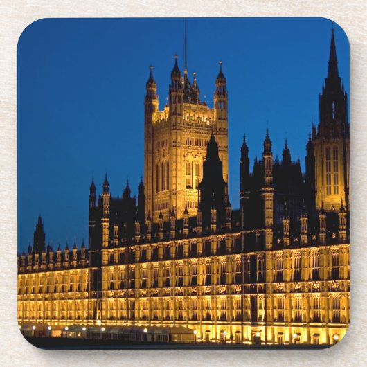 夜のイギリスの首都の議会 コースター (正面)