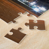 夜のインディアナポリスのスカイライン ジグソーパズル (側面)