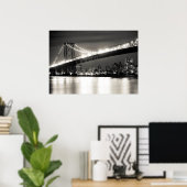 夜のウィリアムズバーグ橋 ポスター (ホームオフィス)