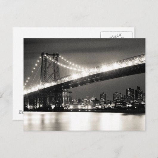 夜のウィリアムズバーグ橋 ポストカード (正面/裏面)