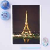夜のエッフェル塔 - カラー チラシ (シングル)