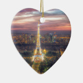 夜のエッフェル塔、パリフランス セラミックオーナメント (右)