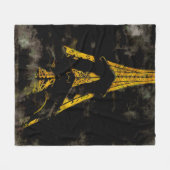 夜のエッフェル塔 フリースブランケット (正面(横))