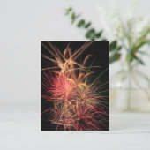 夜のオレンジと赤の色の縞模様 ポストカード (スタンド正面)