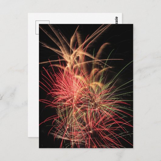 夜のオレンジと赤の色の縞模様 ポストカード (正面/裏面)