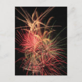 夜のオレンジと赤の色の縞模様 ポストカード (正面)