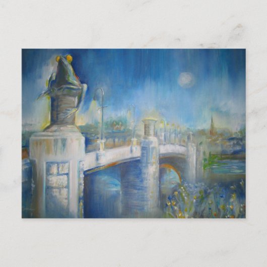 夜のカエル橋 ポストカード (正面)