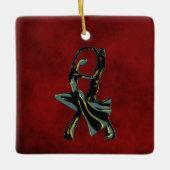 夜のカップル踊り セラミックオーナメント (正面)