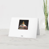 夜のカトマンドゥの仏塔ボダナート・スタパ - ネパールカード カード (裏面)