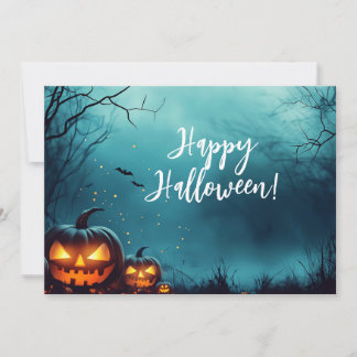 夜のカボチャ ハロウィン グリーティングカード 招待状