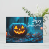 夜のカボチャ ハロウィン グリーティング カード (スタンド正面)