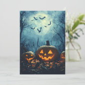 夜のカボチャ ハロウィン グリーティング カード (スタンド正面)