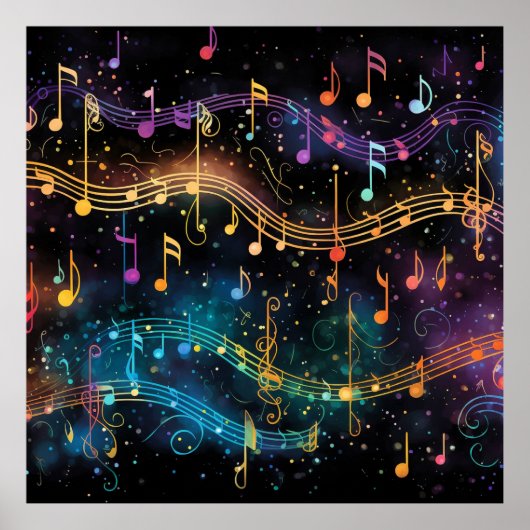 夜のカラフルな音楽 ポスター (正面)
