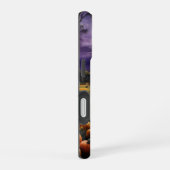 夜のカントリーの秋の風景とカボチャ iPhone 16ケース (右側面)
