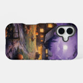 夜のカントリーの秋の風景とカボチャ iPhone 16ケース (裏面横)