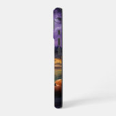 夜のカントリーの秋の風景とカボチャ iPhone 16ケース (左側面)