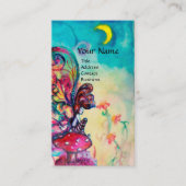 夜のキノコの小さな小妖精や小人、ファンタジー 名刺 (正面)