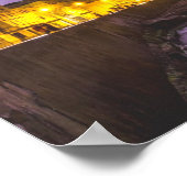 夜のキューバハバナ海岸線照明 ポスター (角)