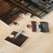 夜のクリーブランドのスカイライン ジグソーパズル (側面)