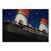 夜のクルーズ船でのバケーション、ヴィンテージトラベル (正面横)