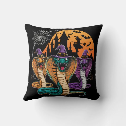 夜のコスチュームの鮮やかハロウィーンのヘビ クッション (裏面)
