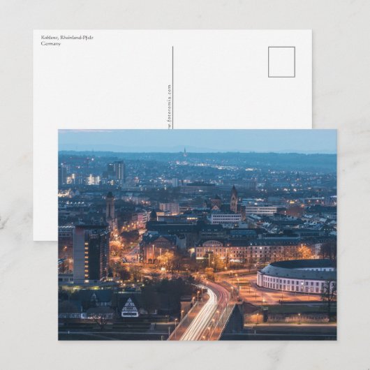夜のコブレンツ ポストカード (正面/裏面)