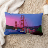 夜のゴールデンゲートサンフランシスコ ランバークッション (ブランケット)