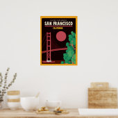 夜のゴールデンゲートブリッジ ポスター (キッチン)