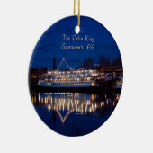 夜のサクラメント、カリフォルニア-デルタ王 セラミックオーナメント (右)